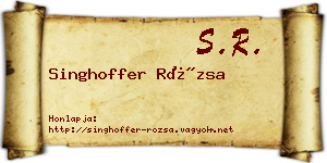 Singhoffer Rózsa névjegykártya